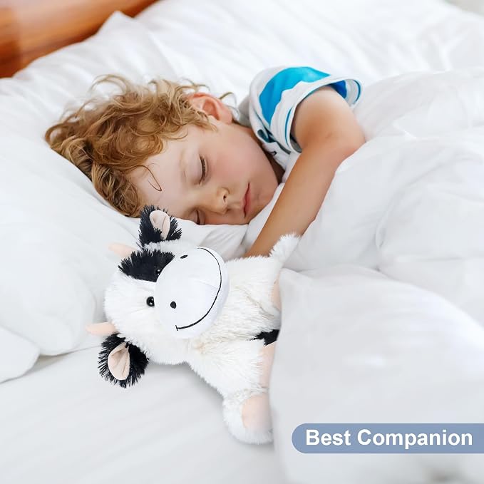 SuzziPals Heatable & Coolable Cow Stuffed Animal, Heated Stuffed Animals Heating Pad for Soothing & Relaxation, Lavender Scent Cow Plush for Stress Discomfort, Cows Gift for Kid & Aldult, Dairy Cattle