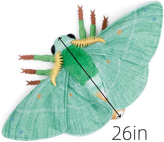 Simulation Emerald Moth Plush Toy, 26in Realistic Emerald Moth Stuffed Animal Children's Toys