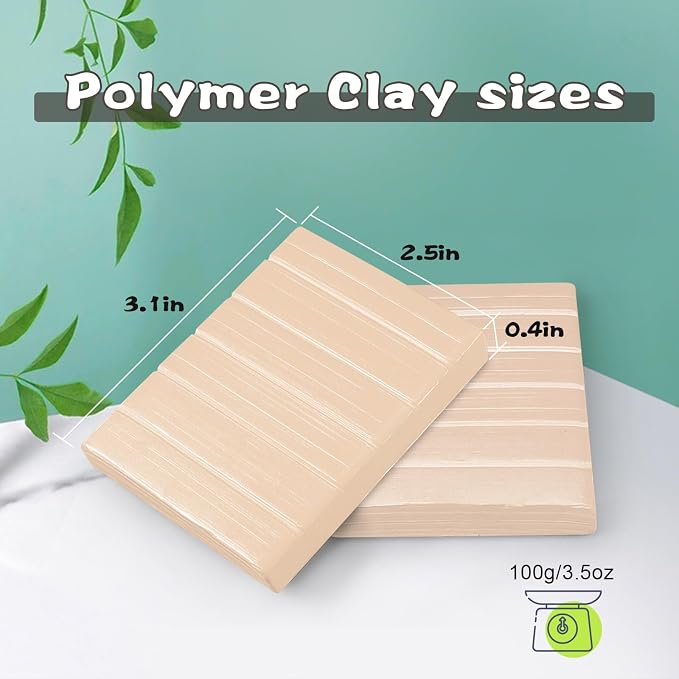 ifergoo Polymer Clay, 100g Modeling Oven Baked Model Clay for Sculpting, DIY, Artistic Creation & School Projects, Great for Kids and Adult (Peach)