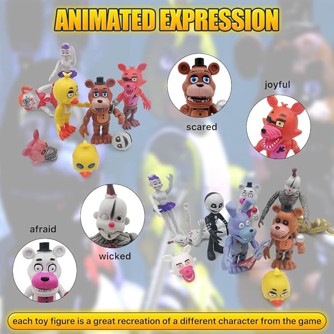 Action Figure Toy, 18 Pcs Game Figures Toys, Movable Joints Toys Dolls, Collectible Figure Gifts for Kids, Colourful