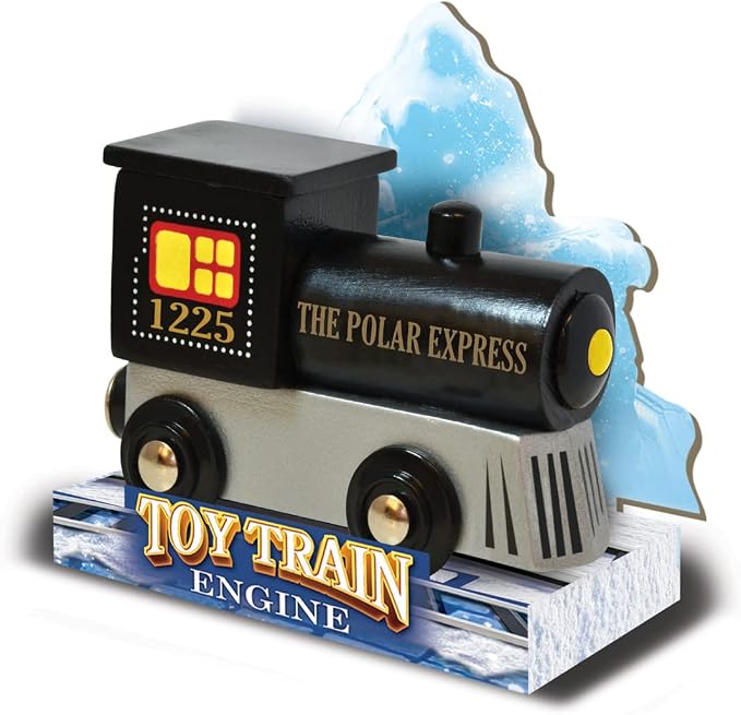 MasterPieces Wooden Train Engine, Polar Express Train Licensed Toy, Magnetic Wood Railway Car, Compatible with 1 Inch Tracks, Holiday Railroad Playset Gift, Officially Licensed Collectible Engine