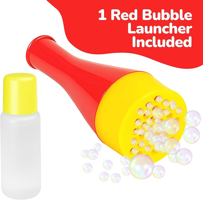 ArtCreativity Mini Blizzard Bubble Blower Set – 4 Pack Blowing Pipe with Bubble Mixture – Colorful Blowing Toys for Kids, Speech Therapy, Bubble Trumpet Set for Outdoor Play and Party Favors