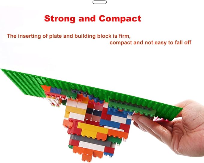 LVHERO 8 Pack Classic Baseplates Building Plates for Building Bricks 100% Compatible with All Major Brands-Baseplate, 10" x 10", Multicolored