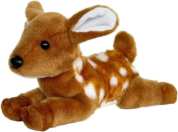 Deer Stuffed Animal for Kids,12 inch Realistic Animal Plush Toy Lying Down Posture Animals,Plush for Boys Girls Adult Birthday Hug Teaching(L-Deer)