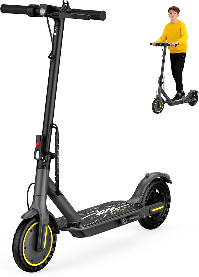 WERHY Foldable Kids Electric Scooter for Aged 6-10, 350W Motor, Max 12/16Miles Long Range, 19 MPH Max Speed, 8.5" Solid Tire, Lightweight Foldable E-Scooter with Dual Braking, Digital Display