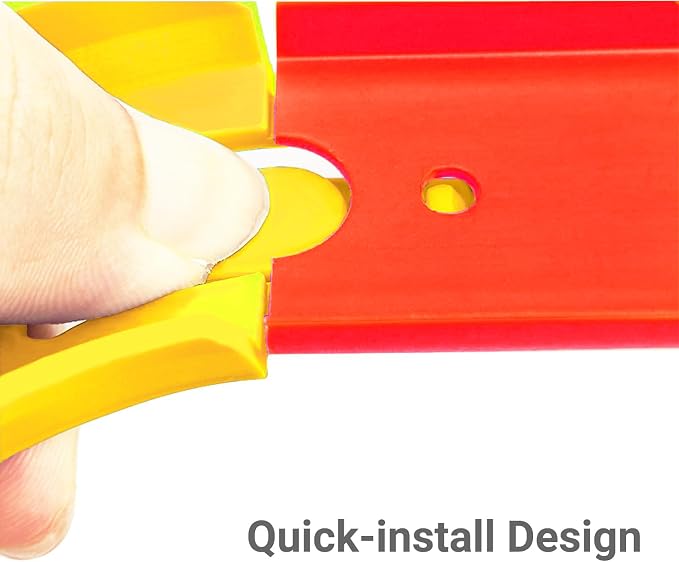 Racetrack Connectors Compatible with Hot Wheels, 90 Degree Banked Turn, 4 Packs(Yellow)