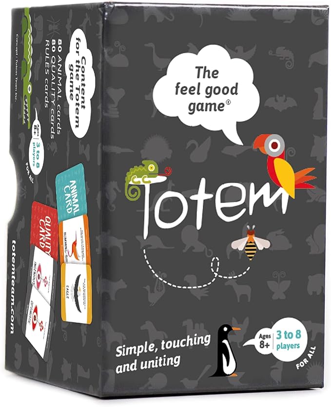 Totem Family Conversation Cards - Non-Competitive Family Bonding & Self-Esteem Card Game - Compliment & Question Cards for Kids, Teens, Adults - Team Building Games for Work & Icebreaker for Coworkers
