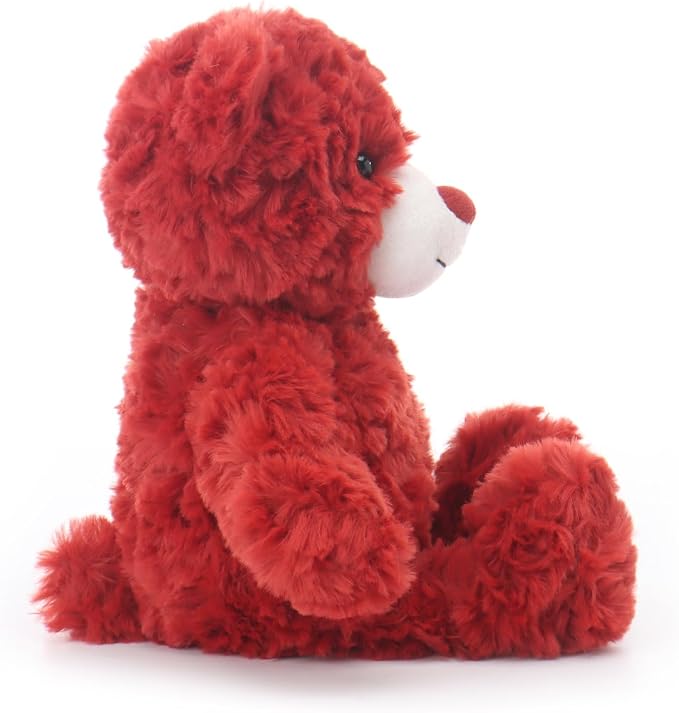 Apricot Lamb Plum Red Flower Bear Stuffed Animals for Kids, Soft Cute Plush Toys for Baby Girl and Boy, 8 Inches