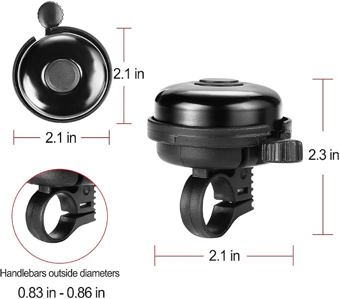 Accmor Classic Bike Bell, Aluminum Bicycle Bell, Loud Crisp Clear Sound Bicycle Bike Bell for Adults Kids