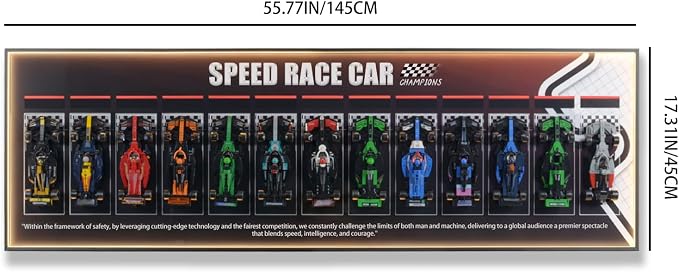Wall Mount Made for Lego Speed Champions F1 Car display with LED Light,Performance Race Car Building Set 77242-77251,Adult Collectibles Wall Display Mount, Home or Office Décor,Black(NNo Car Included)