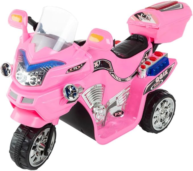 Kids Motorcycle - 3-Wheel Ride on Toy with Reverse, Sounds, and Headlights - 6V Electric Motorcycle for Kids Ages 3 to 6 by Lil' Rider (Pink)