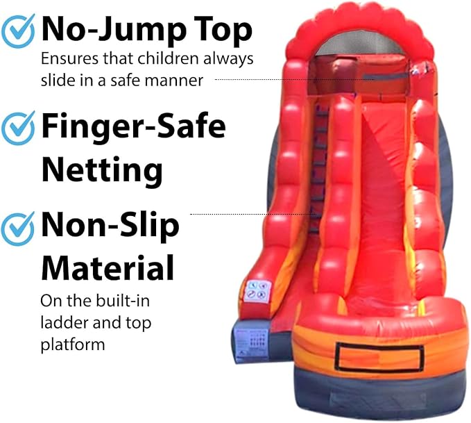 TentandTable Inflatable Water Slide for Kids and Adults, Commercial Grade Giant Blow Up Backyard Water Fun, Includes Electric Air Blower, 23' L x 9' W x 12' H, Fire Marble