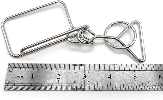 Zooshine 3PCS Large Hard Metal Brain Teaser Puzzles,Metal Wire Puzzle Set Challenging Magic Trick Toy for Party,Office Gift for Adults Kids Teens