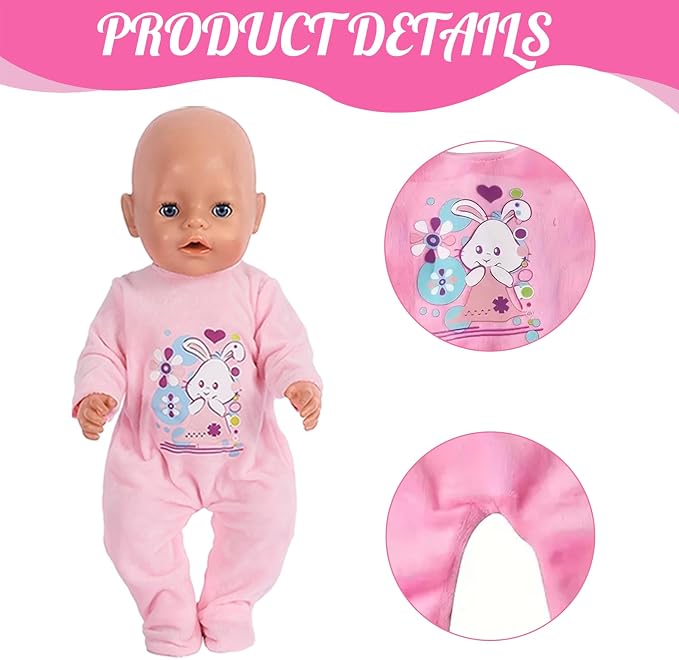 14-18 Inch Baby Doll Clothes 5 Sets Accessories Dress with Hats Socks for New Born 43cm Toy Baby Doll 14-16 Inch/15 Inch/18 Inch/Girl&Boy