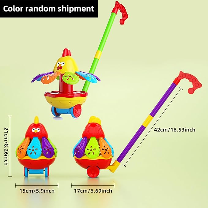 Toys car for Kids with Spinning Wings & Jingle Bell - Educational Fun for Christmas, Halloween, Thanksgiving, Birthday Gifts, Rooster Toys - Toddler Push Toys(Color Random)