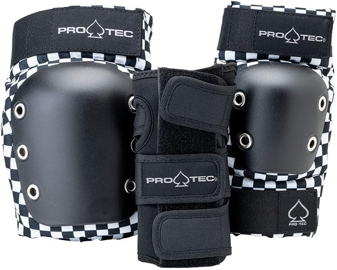 Pro-Tec Street 3-Pack Pad Set - Protective Gear for Skateboarding, Roller Skating, Scooter, Bicycling