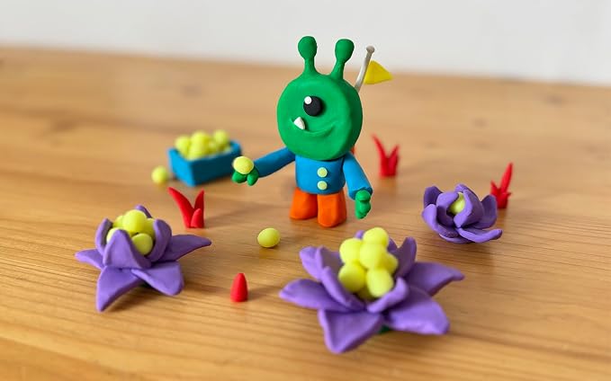 Jovi - Non Drying Modeling Clay, 8 Basic Color + 2 Glow in The Dark | Glow in the Dark - Non-Toxic - Non-Drying - For Kids Ages 3+ - Plant Based