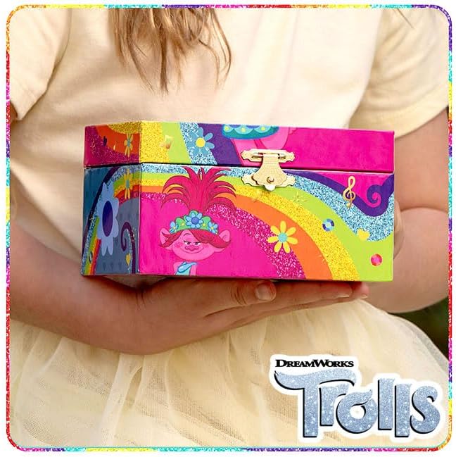 Trolls Jewelry Box for Girls Musical Jewelry Box with Spinning Figurine, Trolls Toys for Kids Ages 3-5