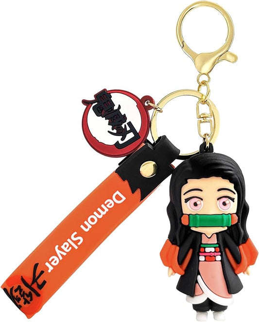 Anime Slayer Novelty Keychain, Collectable Cartoon Mini Figure, Cute Fun Keyring Jewelry Gift for Men and Women