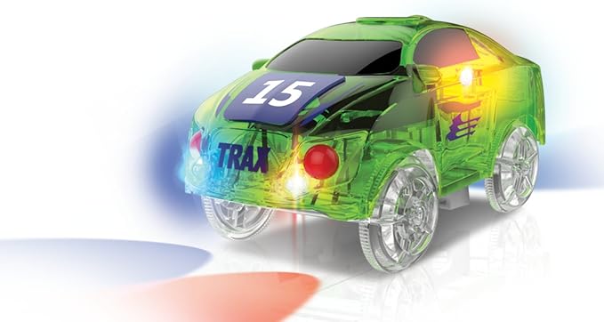 Mindscope Twister Tracks Neon Glow in the Dark 221 Piece (11 feet) of Flexible Assembly Track Race Series