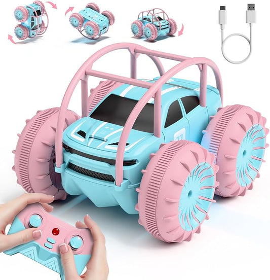 MaxTronic Amphibious Remote Control Car,Rechargeable RC Cars Toy 360° Flips Rotation Stunt Crawler 15KM/H 4WD All Terrain Outdoor Indoor Toy for Kids Boys Girls 3-12