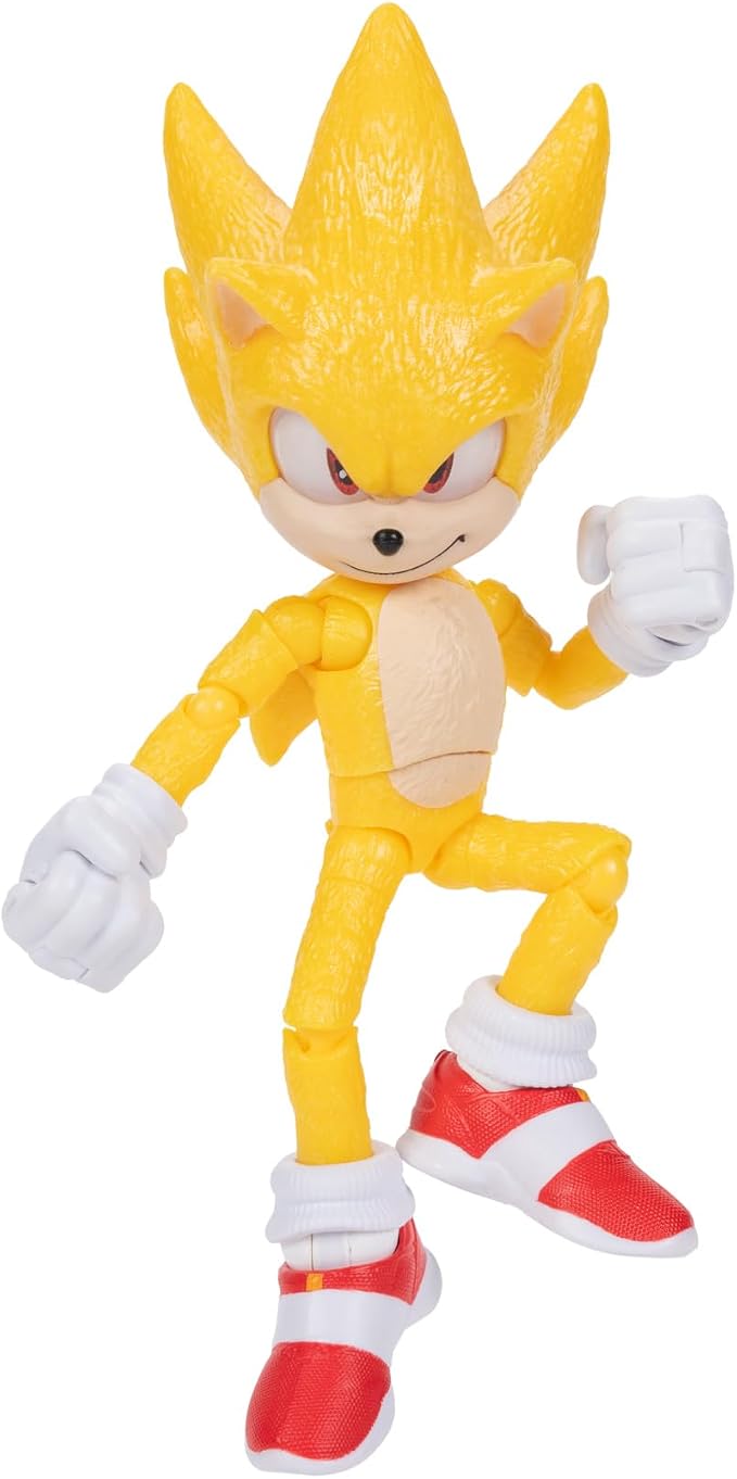 Sonic The Hedgehog 3 Movie Action Figures - 5-Inch Super Sonic The Hedgehog Collector Toy Figure, Highly Articulated for Boys & Girls - Officially Licensed 3 Movie Product