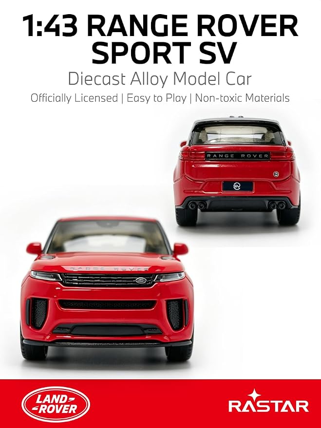 RASTAR 1/43 Diecast Model Car Range Rover Sport SV, Durable, 64690 | Officially Licensed, Ideal Gift, Zinc Alloy, Smooth Rolling Wheels, Great for Play & Display for Kids & Car Lovers Ages 3+