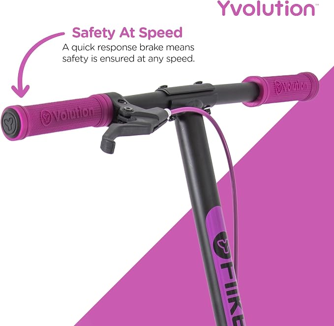 Yvolution Fliker A3 Drift Scooter, 3 Wheels Kids Wiggle Scooter, Foldable, Handbrake, Caster Wheels, for Boys and Girls Aged 7+ Years Old, Max Weight 175lbs