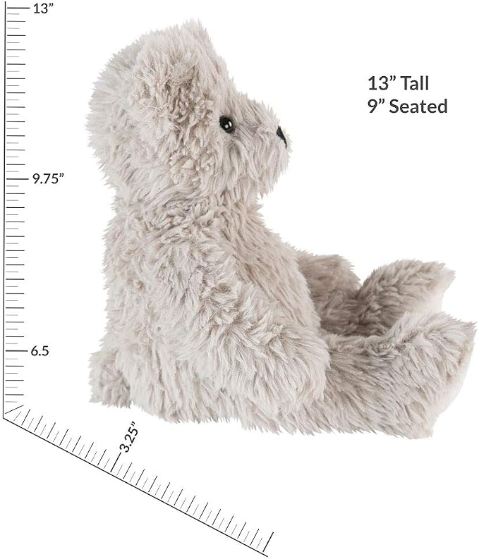Vermont Teddy Bear Earl Grey Teddy Bear Stuffed Animal | Soft Grey Plush with 100% Recycled Filling, Made in USA | 13 Inch | Super Soft Teddy Bear Collection