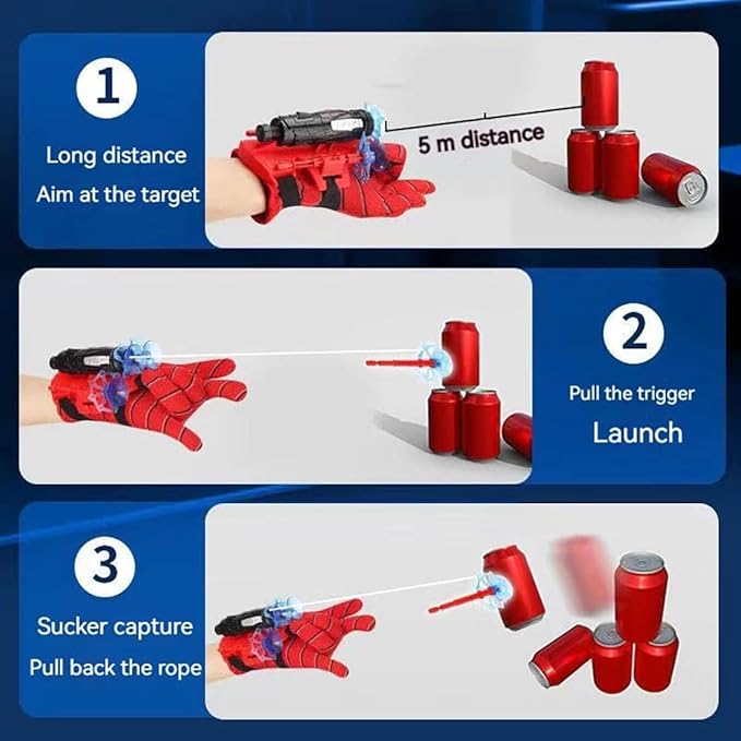 Superhero Web Shooter Water Toy Set with Role Play Glove, 2-in-1 Outdoor Water Blaster & Dart Launcher for Kids Summer Pool Beach Backyard Play