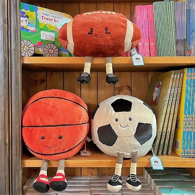 12" Cute Football Plush Toys Soft Stuffed Sport Throw Pillow Plush Ball Gift for Kids Birthday and Christmas Decoration (Rugby)