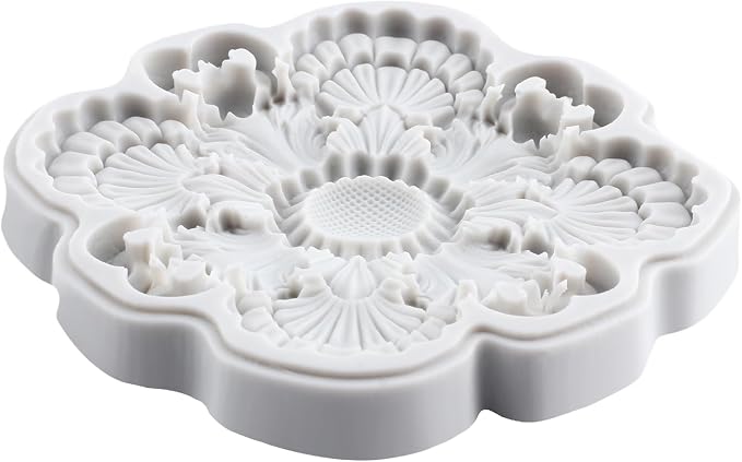 Baroque Polymer Clay Mold Relief Flower Lace Silicone Molds Embossed Flower Mold for DIY Craft Epoxy Resin Casting Polymer Clay Tools Crafts Air Dry Jewelry Making