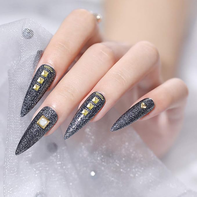 Artdone 12 Boxes Nail Rhinestones Glitter,Nail Gems Nail Diamonds,Nail Art Studs Nail Crystals Nail Sequins for Nails Kit with 1 Tweezers and 3 Pen for Nail Art Supplies Accessories