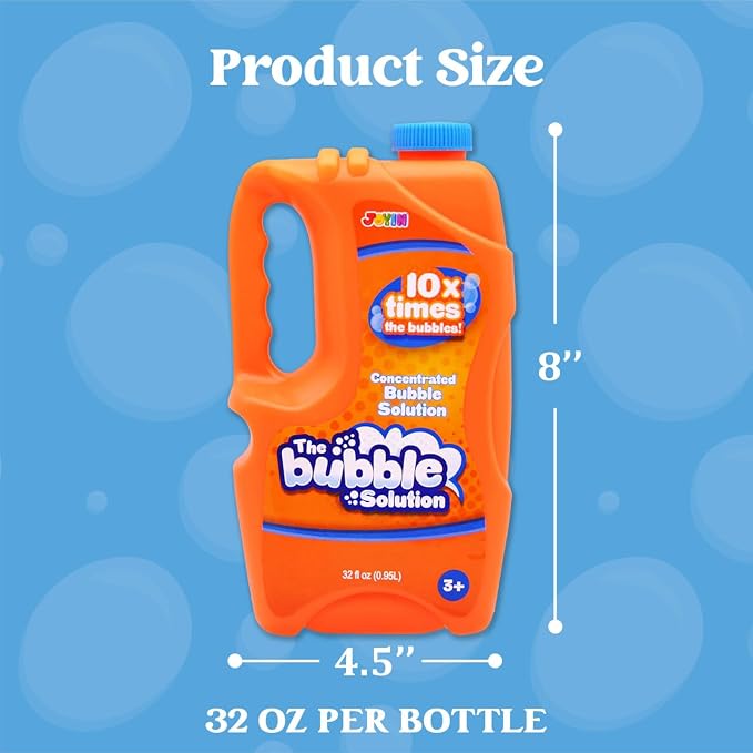 JOYIN 32 OZ Concentrated Bubble Solution for Bubble Machines (Up to 2.5 Gallons), Concentrated Solution Refills for Machine, Wands, Blower, Easter, Kids, Parties