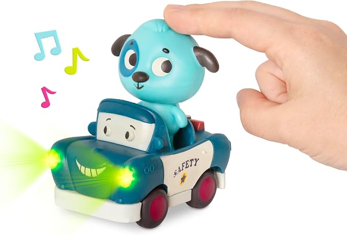 B. toys – Mini Riders – Cars & Animal Characters – Smart Car, Police Car, Van – Toy Cars for Toddlers, Kids – Lights & Sounds – 12+ Months