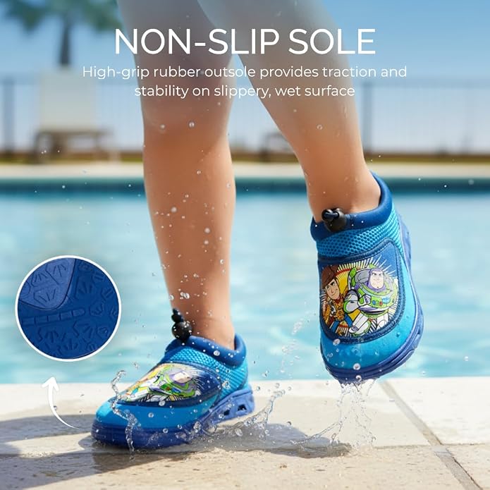 Toy Story Cars Boys Water Shoes Kids Sandals Lightning McQueen Woody Buzz Lightyear Monster Jam Grave Digger Pool Aqua Socks Bungee Waterproof Quick Dry 5-10 Toddler 11-12 Little Kid
