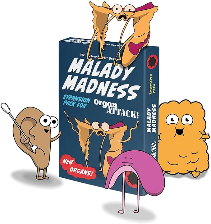 The Awkward Yeti Organ Attack Card Game Expansion Pack Malady Madness | Funny Biology, Anatomy, Science, Virus, Medical Gift | Nurse & Doctor Game | Fun Family Games for Kids and Adults