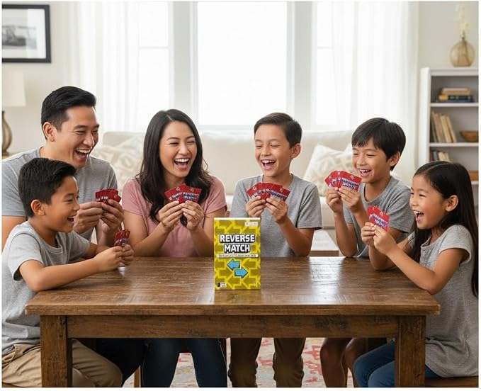 Reverse Match, Card Games for Kids and Adults, Card Games, Board Games, Family Brain Games, Learning Games, Game Night, Travel Games, Ages 5+