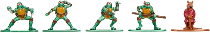 Jada TMNT 1.65" 18-Pack Wave 2 Die-Cast Figures Nano Metalfigs, Toys for Kids and Adults
