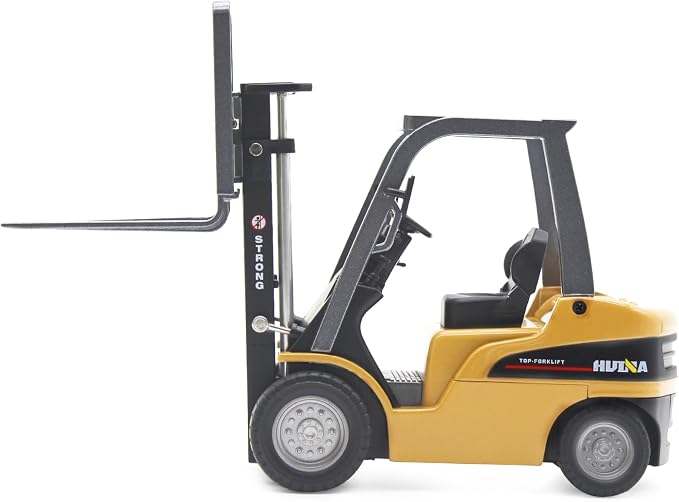 Dollox Die-cast Forklift Truck Toys, 1/50 Scale Manual Metal Engineering Vehicle Fork Truck, High Detail Construction Vehicles Model Collection Forklift Decoration Toy Gift for Kids