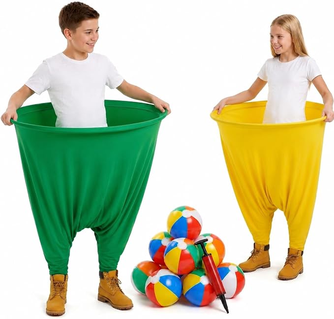 Granny Pants Yard Game Set (2 Pack), Funny Granny Pants Outdoor Game for Kids & Adults, Easy Setup Toss Game with Giant Pants & Balls, Backyard Family Party Game for Small Groups