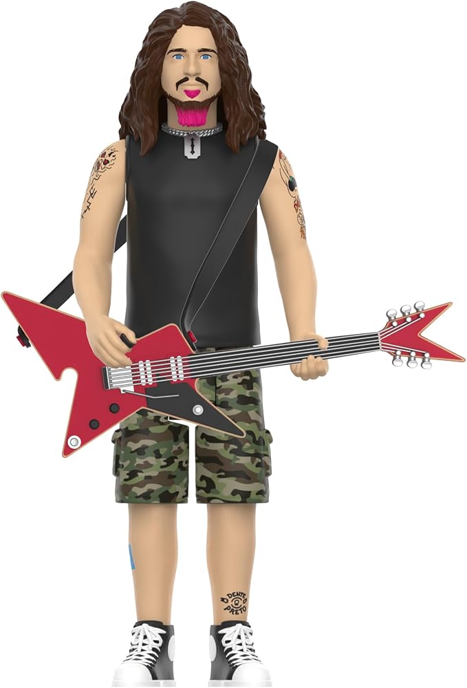 Super7 Reaction Figure Dimebag Darrell (Culprit) - 3.75" Dimebag Darrell Action Figure with Accessory - Classic Heavy Metal Collectibles and Retro Toys