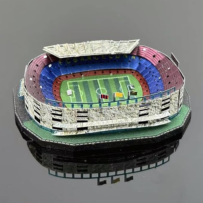 3D Puzzles for Adults, 3D Metal Stadium Model Kit, Barcelona Camp NOU Football Stadium Puzzle,DIY Assembly Puzzle, Spain Landmark Building Replica, colorfor