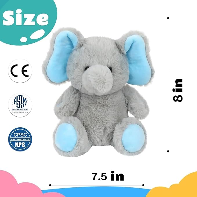 Talking Elephant Repeat What You Say Musical Stuffed Animal Shaking Singing Plush Toy Electric Interactive Animated Plushies Gifts for Kids Girls Boys