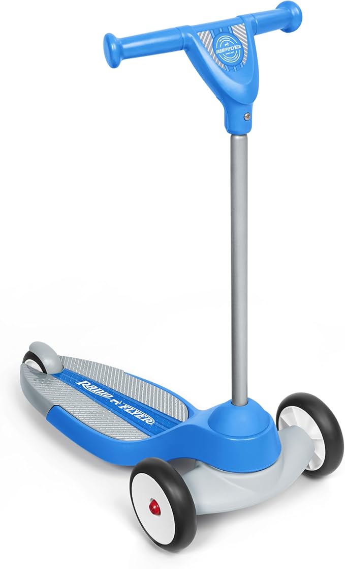 Radio Flyer My 1st Scooter, Blue, for Kids 2-5 Years Old, Extra Wide Base for Balance, 2 Front Wheels for Added Stability, Easy to Use Foot Brake, 3 Wheel Scooter for Kids (Amazon Exclusive)