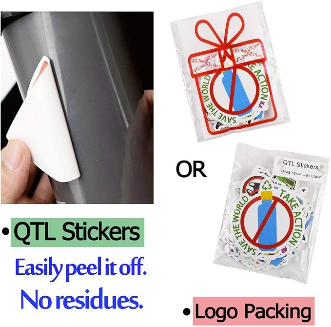 QTL Earth Day Stickers for Kids, Environmental Party Supplies, Waterproof Vinyl Stickers, Earth Day Decorations and Gifts, 50PCS
