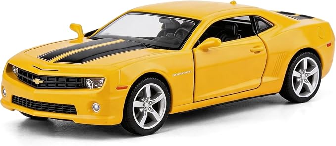 TGRCM-CZ 1/36 Chevrolet Camaro Bumblebee Diecast Car, Pull Back Toy with Open Doors, Toy Car for Toddlers Kids Boys Girls Gift，Yellow
