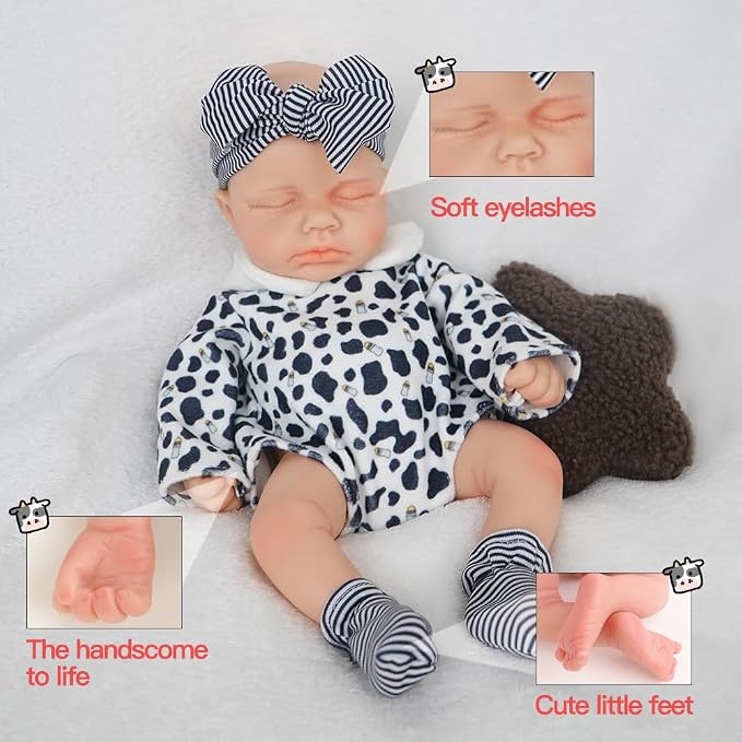 Boy 12 Inch, Full Body Silicone Baby Doll, Reborn Baby Dolls Silicone Full Body, Not Vinyl, Posable Newborn, Realistic Baby Doll