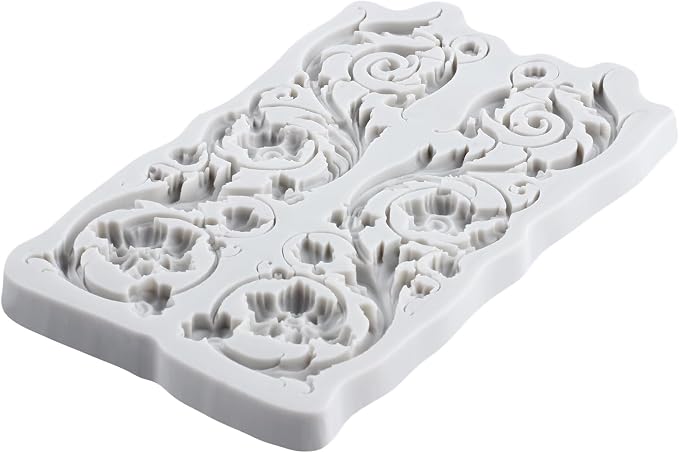 Baroque Style Polymer Clay Mold Curlicues Scroll Lace Silicone Molds 3D Sculpted Mold for DIY Craft Epoxy Resin Casting Polymer Clay Tools Crafts Air Dry Jewelry Making