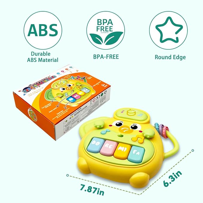 Cute Elephant Piano for Baby Musical Toys 18M+, Early Learning Light up Music Keyboard Infant Toy Perfect Christmas Birthday Gifts for Boy & Girl Age 2 3 Years Old (Cute Elephant)